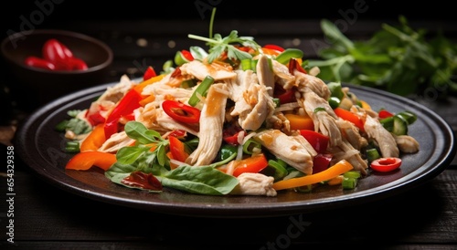 Italian salad with chicken and vegetables