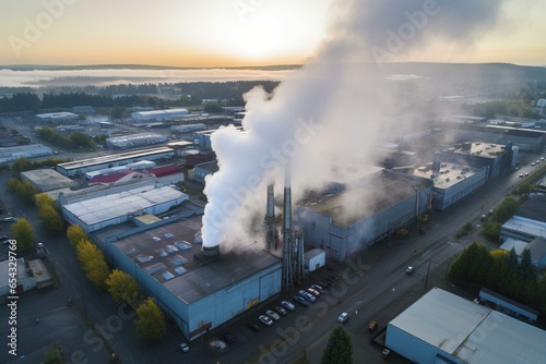 Industrial facility emitting smoke, symbolizing the need to protect air quality. Generative AI