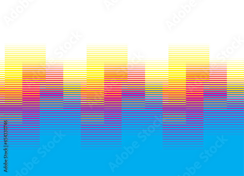 Vector pattern of colored striped rectangles. in retro style with a risograph effect. Color transition . For posters, wall decoration, vehicles, textiles, clothing, sports. Vector background