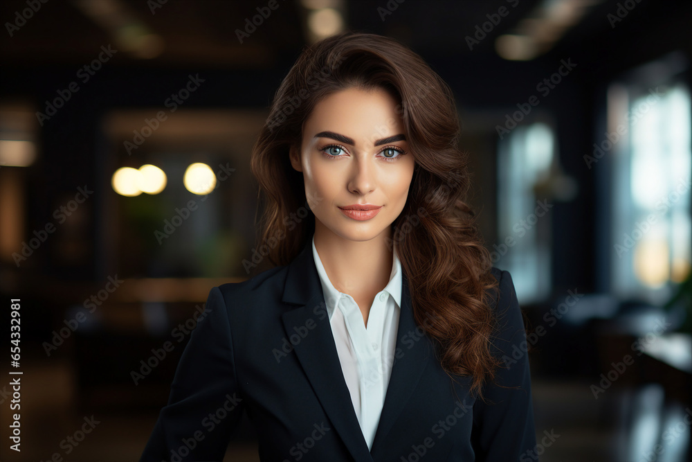 Generative AI picture portrait of amazing gorgeous office worker young woman Generative AI picture portrait of amazing gorgeous office worker young woman