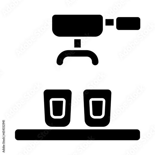 Portafilter and espresso cups icon - Coffee Shop Fill