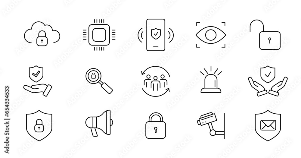 Security web icons in line style. Security,guard, lock, access. Vector illustration. Security web icons in line style. Security,guard, lock, access. Vector illustration.