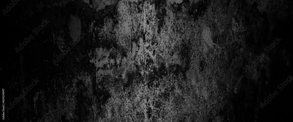Obraz premium Abstract structured black concrete wall background, scary black grunge goth design. horror black background, Slightly light black concrete cement texture for background.