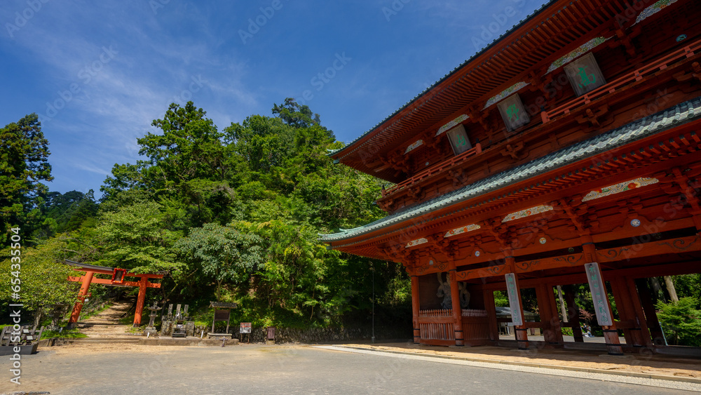 Daimon gate at Koyasan in Wakayama during summer at Wakayama Honshu , Japan : 1 September 2019 Daimon gate at Koyasan in Wakayama during summer at Wakayama Honshu , Japan : 1 September 2019