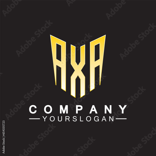 Initial Letters AXA Logo Design Vector Template. photo