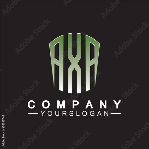 Initial Letters AXA Logo Design Vector Template. photo