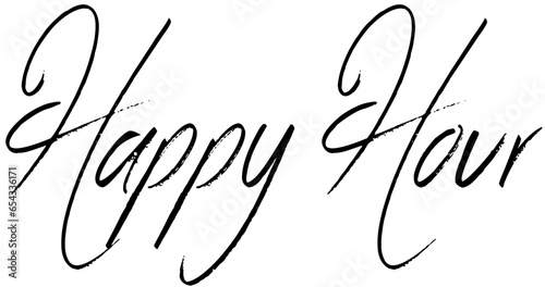 Happy Hours text sign illustration on white background © Antonio