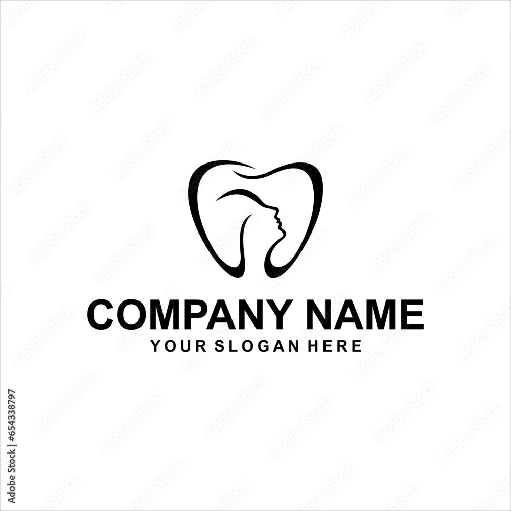 dental face outline logo vector dental face outline logo vector