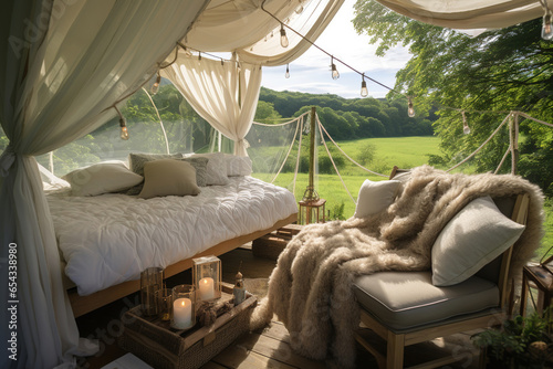 glamping. luxury glamorous camping. glamping in the beautiful countryside © arhendrix