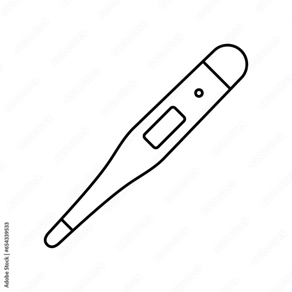 Digital medical thermometer for fever or body check temperature. Glass thermometer for health equipment, fever measuring. icon, temperature. Vector illustration. Design Digital medical thermometer for fever or body check temperature. Glass thermometer for health equipment, fever measuring. icon, temperature. Vector illustration. Design
