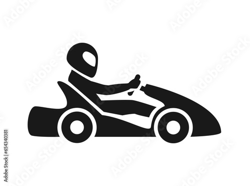 Karting symbol. Racing kart vector icon