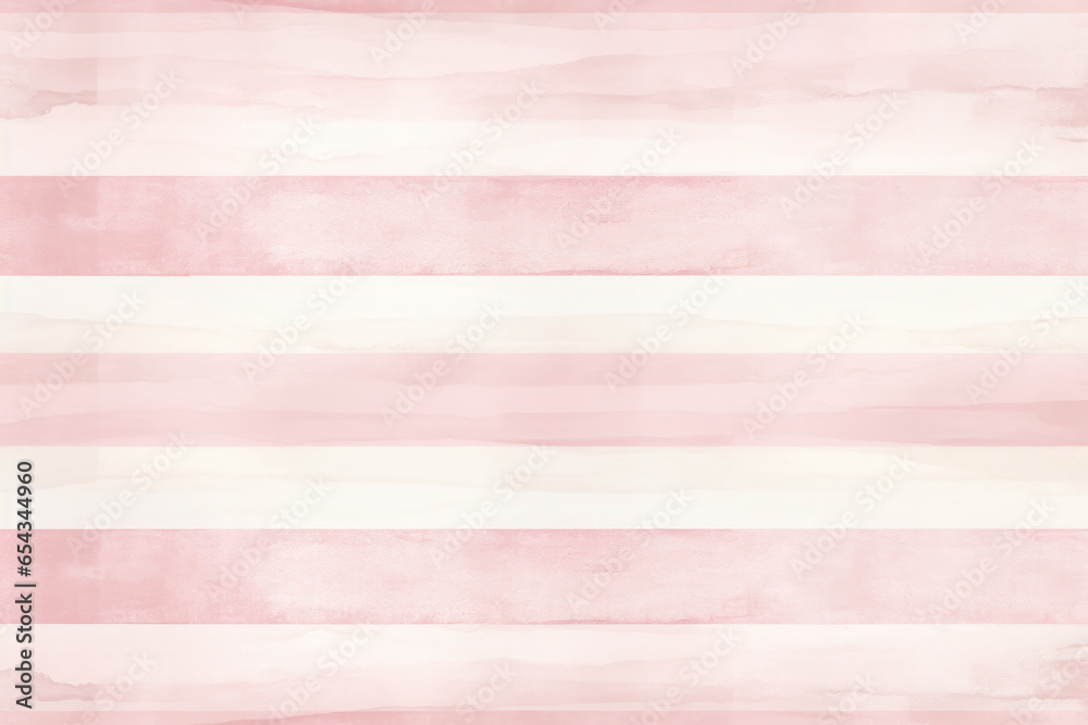 Watercolor of light pink wide horizontal lines pattern - obrazy, fototapety, plakaty 