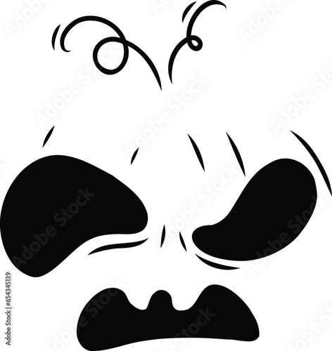 Silhouette Angry Face Mask