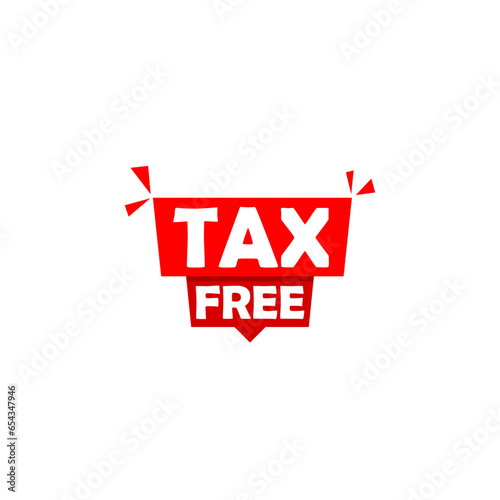 Banner tax free. Tax free icon isolated on white background