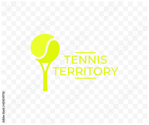 Tennis, racket and ball in the form of a tree, graphic design. Sport, tennis court, nature, plant, leisure and recreation, vector design and illustration
