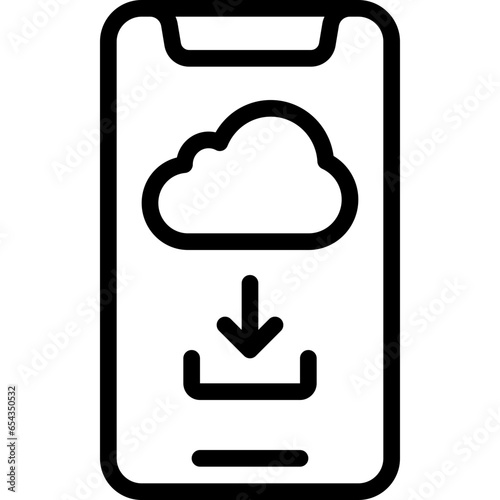 Cloud Download Mobile Icon