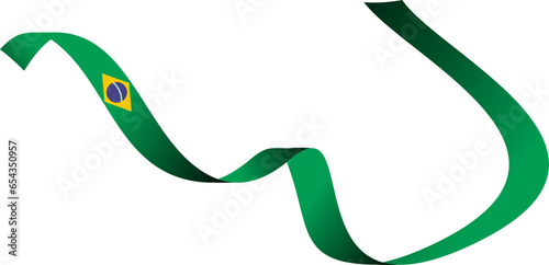 Brazil Flag in Ribbon Shape