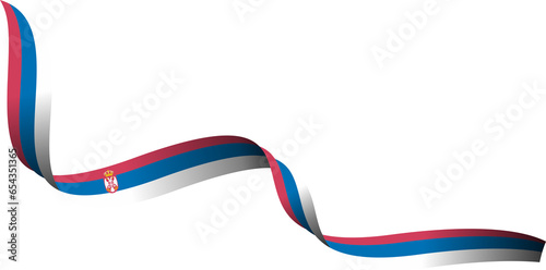 Serbia Flag Ribbon Shape