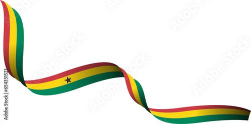 Ghana Flag Ribbon Shape