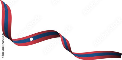 Laos National Flag in Ribbon Shape