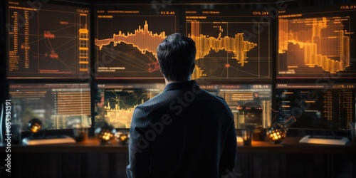 The man in front of the trading charts