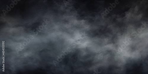 gray grunge smoke texture, dark sky, black night cloud, horror theme background, Generative AI