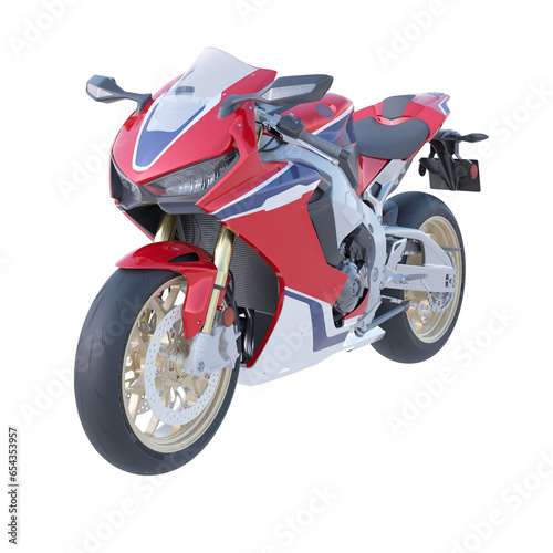 Realistic motorcycle on isolated transparency background