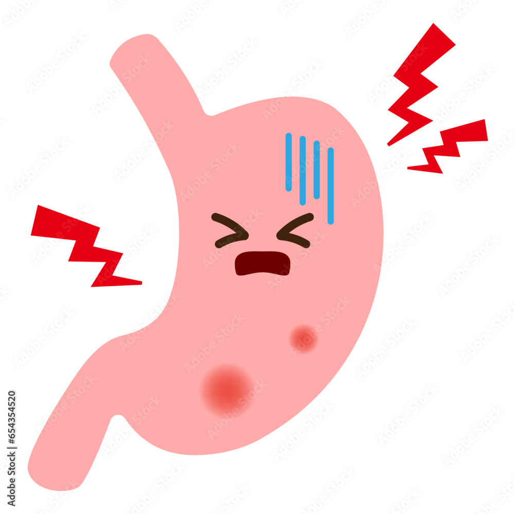 胃炎、胃潰瘍をイメージしたイラスト Stock Vector | Adobe Stock