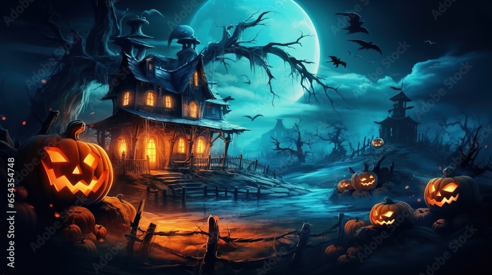 Halloween night scary background wallpaper