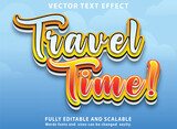 Travel editable text effects premium Vector