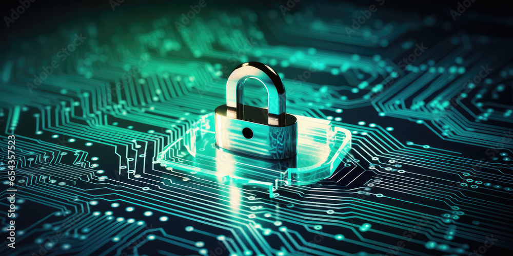 Foto de Secure connection or cybersecurity service concept of compute ...