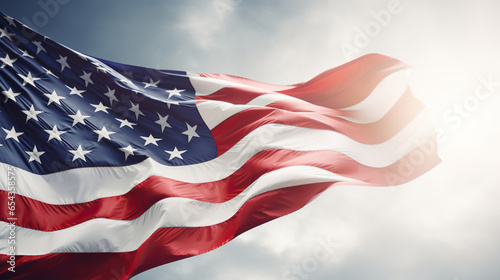 american flag in the wind