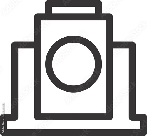 home and building icon outline flat vector 