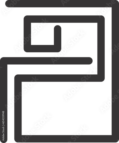 home and building icon outline flat vector 