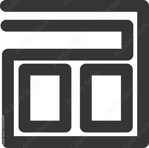 home and building icon outline flat vector 