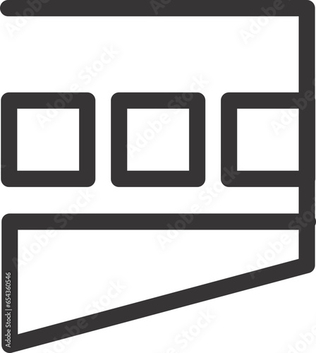 home and building icon outline flat vector 