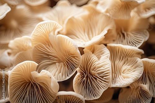 Abstract macro background of Sajor caju Mushroom plants resembling natural wallpaper photo