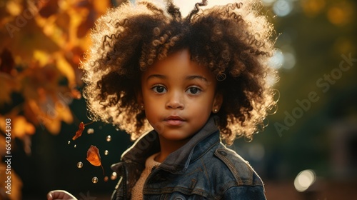 Close-up portrait of a beautiful african american little girl 