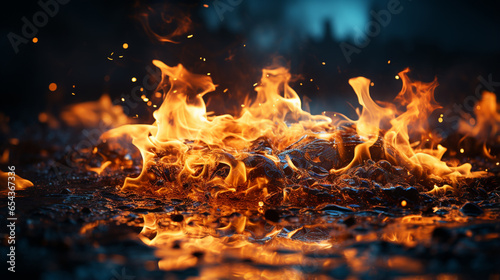 Hot empty flaming fire. © andranik123