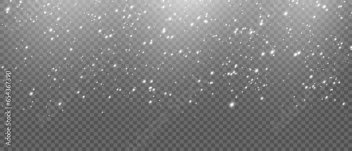 Falling  snowflakes in transparent beauty  delicate and small  isolated on a clear background. Snowflake elements  snowy backdrop. Vector illustration of intense snowfall  snowflakes.Christmas.