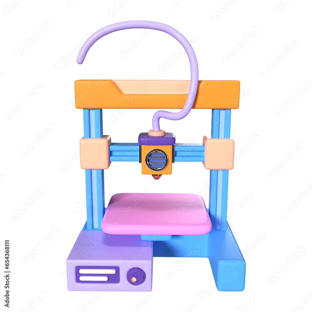 FDM 3D Printer 3D Illustration Icon