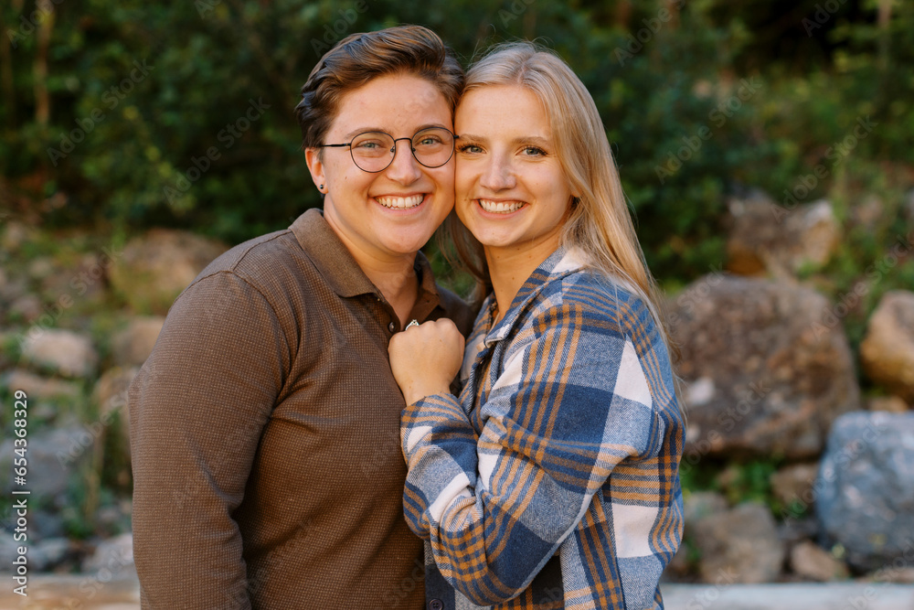 A portrait of a lovely couple while having a wonderful vacation. A portrait of a lovely couple while having a wonderful vacation.