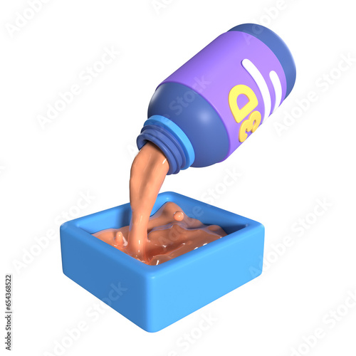 Resin Bottle 3D Illustration Icon