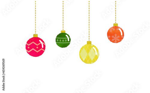 クリスマスオーナメントの水彩風イラスト