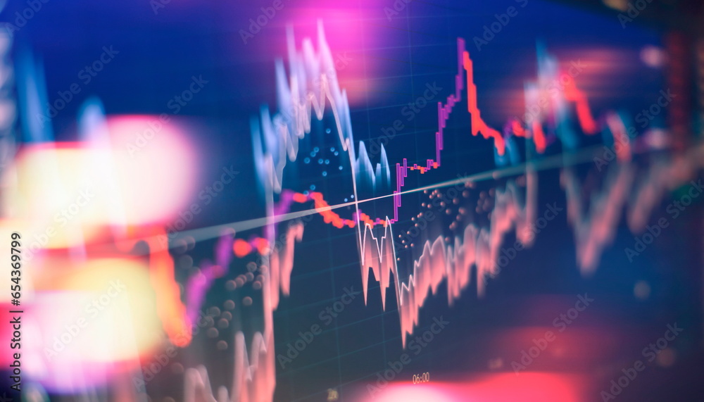 Market Analyze. Candle stick graph chart of stock market investment trading. - obrazy, fototapety, plakaty 