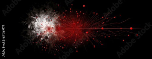 fireworks on the black background with a full moon, in the style of red and beige, color splash, rtx on- generative AI