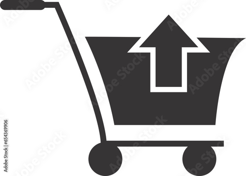 shopping cart icon with arrows 