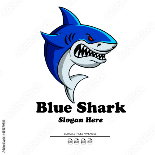 Vector Logo Blue Shark