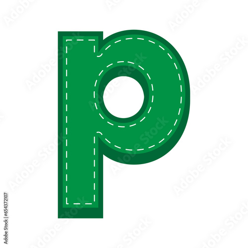green sewing alphabet