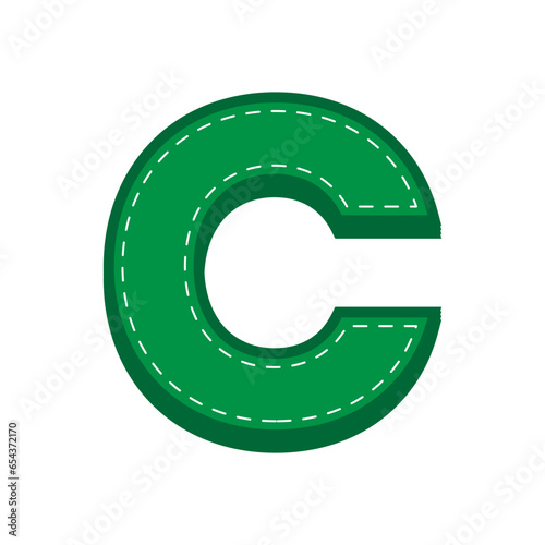 green sewing alphabet